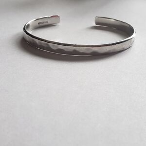 925 Mexico Silver Hammered Cuff Bracelet